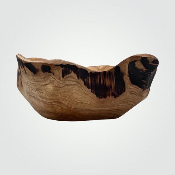 Shan Mu Wood Bowl Natural Live Edge Decorative Bowl Root Carved w Age Rings (M) - Picture 6 of 10